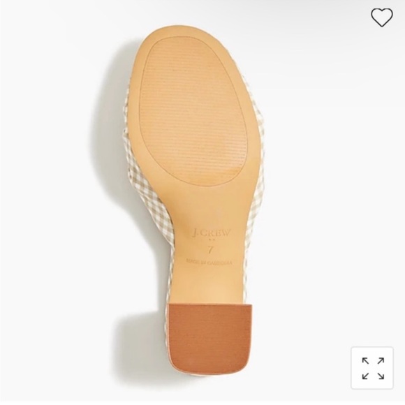 J Crew Gingham Bow Slide Sandal Heels Sz 5 - Picture 4 of 6